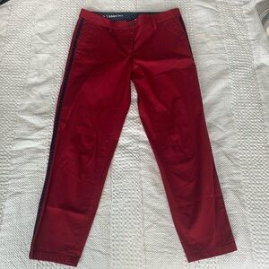 Talbots red chino pants blue side stripe